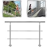 👍【Winkel einstellbar】Durch einen einfachen Verbindungsmechanismus am Geländer lässt sich das Geländer individuell an jede Treppenneigung anpassen. Geländer können horizontal installiert und geneigt werden, um Ihre Winkelanforderungen zu erfüllen.