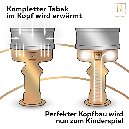 M. ROSENFELD Glaskopf Shisha Set – Shisha Kopf Set, Phunnel Kopf mit Smokebox HOOKARTIS mit einzigartigem Multi-Ring-Boden - passt für alle gängigen Köpfe, Designed in Germany