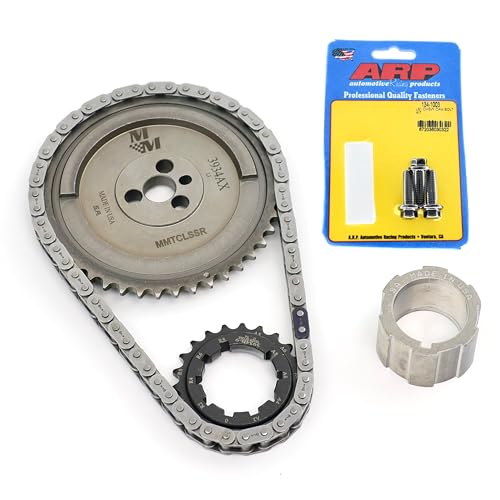 Michigan Motorsports 3-Bolt 24x LS Single Roller Timing Chain Set w/Adjustable Crank Sprocket - ARP 134-1003 Cam Bolt Kit - Fits LS1 LS6 LQ4 LQ9 LR4 LM7 L59 LM4 L33 4.8L 5.3L 5.7L 6.0L