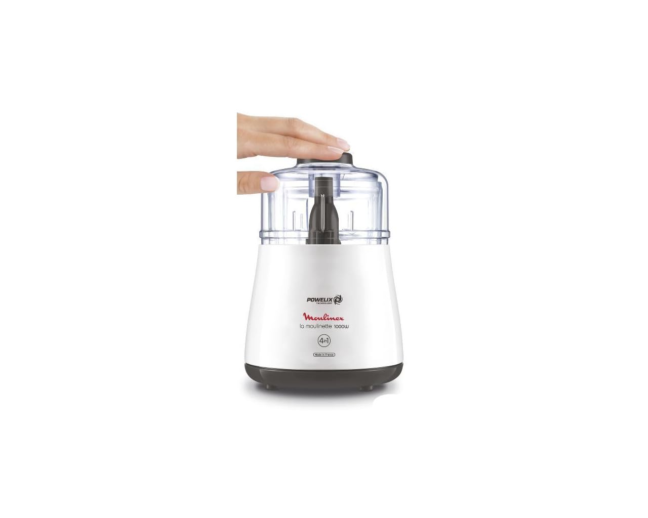 Moulinex DPA110 Zerkleinerer mit Powelix-Klingen, 1000 W, Weiß und Schwarz