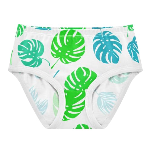 Green Blue Monstera Tropical Leaves Little Girl Panties Girls Underwear Toddlers Cotton Aesthetic Briefs Undies Kids 2t