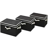 山善(YAMAZEN) どこでも 収納ボックス ふた付き 幅38×奥行25×高さ25cm 取っ手付き カラーボックス対応 完成品 ブラウン 3個組 YNF-3PF(BR)