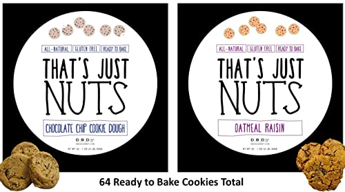 That's Just Nuts Gluten Free Cookie Dough, 1 Ounce, Pack Of 64 (Chocolate Chip And Oatmeal Raisin) #TOP1