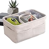 Genérico Cesto para Pañales | Bolso Grande Portátil De Pana,Organizadora de Pañales para Guardería - Para Toallitas Biberón Niños Niñas Hogar Tocador Maletero Coche