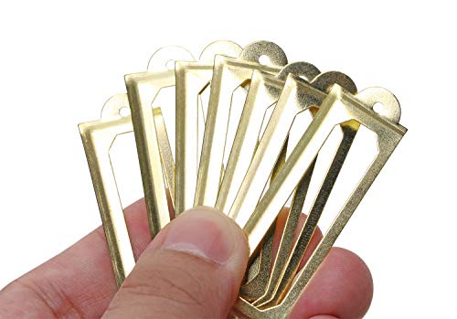 Onlykxy 20Pcs Antique Brass Metal Drawer Door Lab Tag Label Pull Frame Handle File Name Card Holder For Furniture Cabinet Hardware Box Case Bin 17X60Mm (Gold) #TOP1