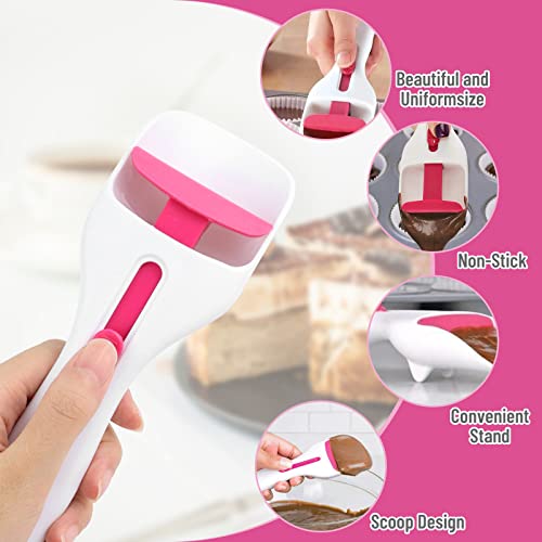 Cake Batter Distribution Scoop,Flour Paste Dispenser Scoop One-Touch Sliding Button Dispenses Batter Diy Cupcake Batter Scoop Home Batter Dispenser Baking Tool #TOP2
