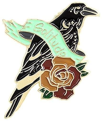 Generic Jewelry Clothes Decoration Punk Moon Flowers Lapel Pin Jacket Pin Bag Brooches Cartoon Badges Enamel Pin Metal Brooch Crow Raven Badges02 Convenient design2