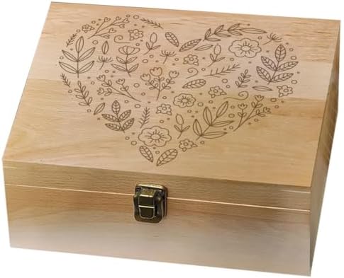 arricraft 1 Stück Andenkenbox aus Holz, 25.5x20.5x10.8 cm Herz-Me...