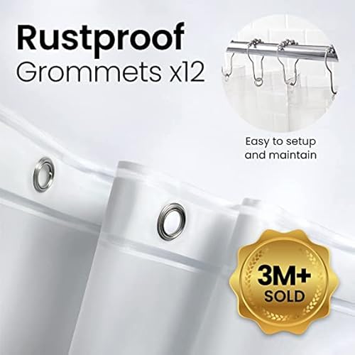 image for LiBa Bathroom Shower Curtain - Waterproof Plastic Shower Curtain Premi