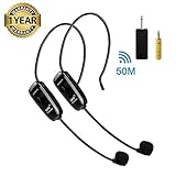 Wireless Microphones Headset, UHF Dual Wireless Mic, 2 Wireless Mics & 1 Receiver, Headset and Handheld 2 In 1 Rechargeable for Teaching, Voice Amplifier, Stage Speakers, PA System, Fitness Instructor