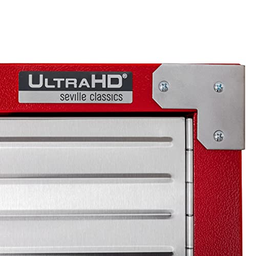 Seville Classics UltraHD Steel Body Lockable Storage Filing Cabinet Organizer Locker Shelving Unit for Gym, Workshop, Kitchen, Garage, Office, Home, Medium 36" W x 18" D x 72" H, Red thumbnail 5