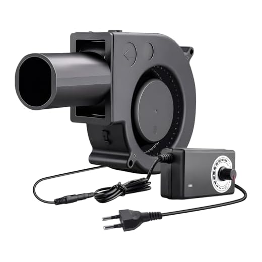 Colexy Ventilador de Turbina 12V, Ventilador Ajustable con Controlador de Velocidad y Salida de Aire, para Chimeneas, Picnics, Camping, Barbacoas, Refrigeración y Ventilación