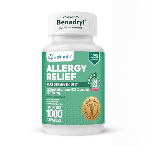 WELMATE 50 mg Allergy Capsules, 1000 Count