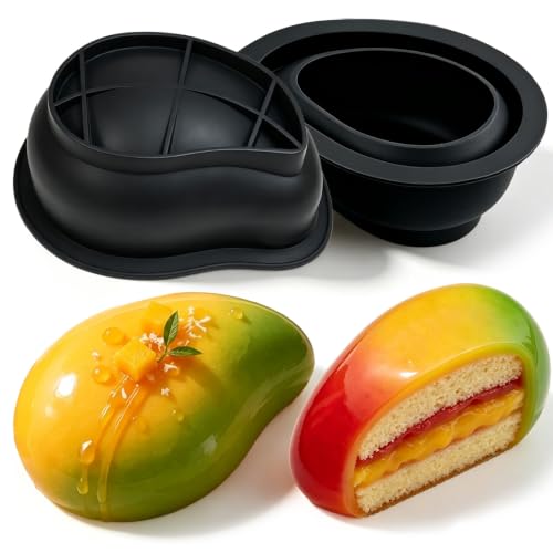 4.25" Giant 3D Mango Silicone Mold 2 Pack, Extra Large Fruit Cake Mold