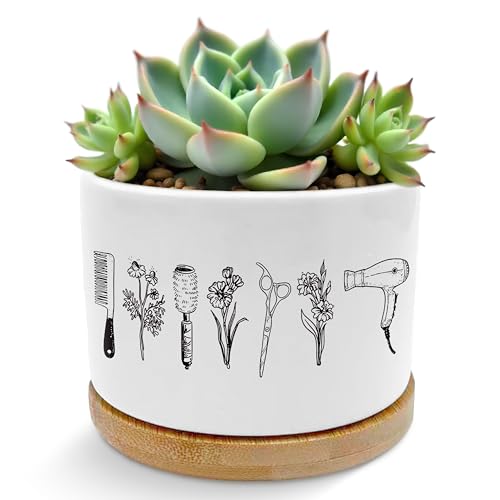 ROXMART Hairdresser Gifts Plant Pots, Hair Stylist Dresser Gifts for Women Succulent Planters...