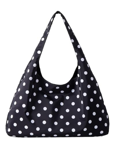 Oversized Polka Dot Crescent Shoulder Bag for Women Lightweight Shoulder Tote Purse Large Hobo Handbag Women's Minimalist