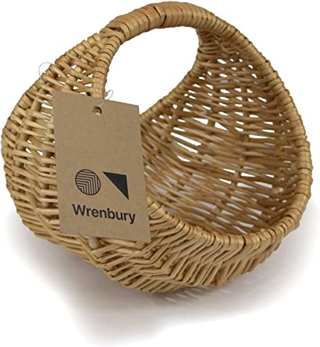 Wrenbury Kleiner Eiersammelkorb, Buff Naturweidekorb, Pilzkorb, Nusskorb, perfekt für die Futtersuche von Pilzen, Beeren und Nüssen