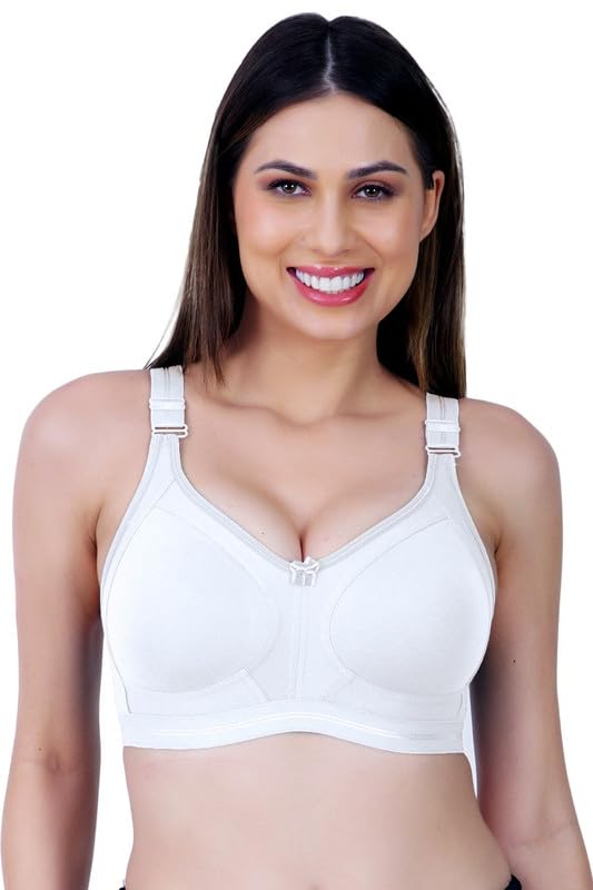 Tshirt Bra Regular and Plus Sizes Bra for Women/Girls, Everyday Cotton Hosiery Bra, Non-Padded & Full Coverage | Adjustable Straps, Wirefree Bra for Girls, Daily use-picture-51