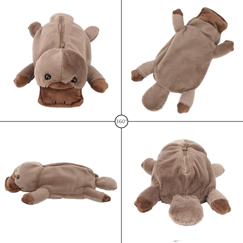 Image of Minache Women Animal Platypus Plush Stationery Pouch Pen Pencil Case Ladies Cosmetic Bag