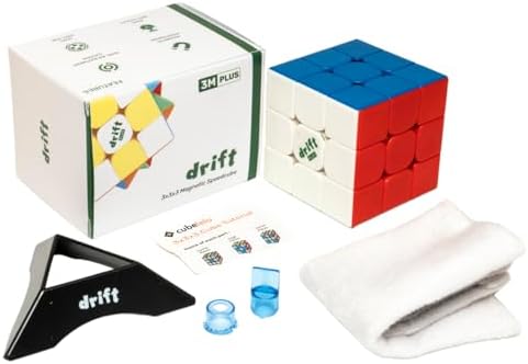Cubelelo Drift 3M Plus 3x3 (Magnetic) Stickerless Cube | Stickerless Speed Cube for Kids & Adults | Features Dual Anti-Pop & Anti-Sticky Design, 9 Levels Adjustment System and 48 Magnets | Magic Speedy Stress Buster Brainstorming Puzzle (Multicolor)
