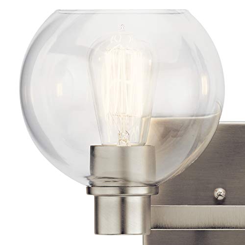 Image of Kichler The Harmony 15.5 inch 2 Light vanity light with clear glass Brushed Nickel