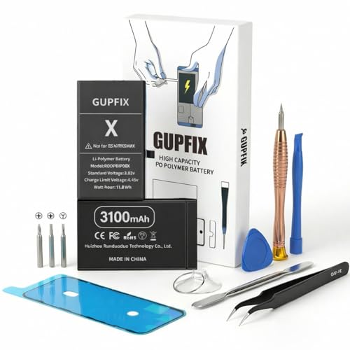 GUPFIX Battery for iPhone X with Full Remove Tool Kit and Adhesive