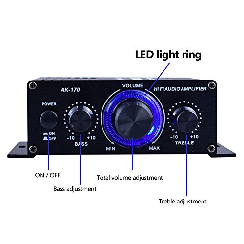 ERYUE Máquina de som,AK170 Mini Amplificador de potência de áudio Amplificador de som portátil Amp d