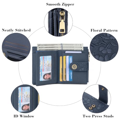 Small Womens Wallet Bifold Floral RFID Blocking Card Holder - Image 5