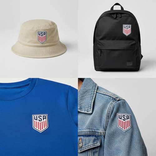 2 PCS World Cup US 2026 American Soccer Patch Embroidered Shield Sew-On with Hook and Loop for Backpacks Caps Hats Jackets, Uniform Emblems Sports Event Merchandise Gift for Soccer Fan Football Player