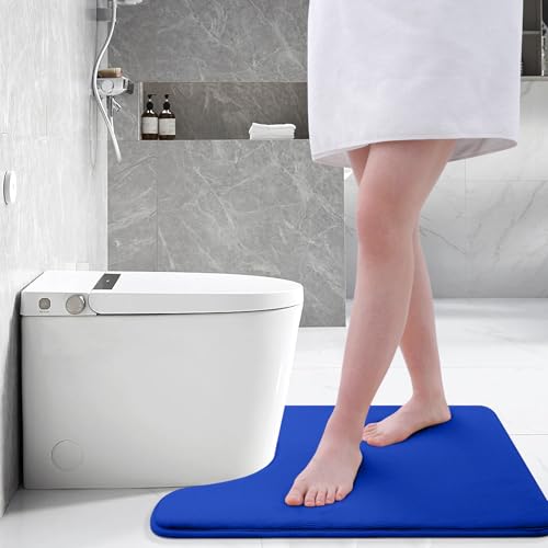 Smiry Memory Foam Toilet Rugs U-Shaped 24x20, Extra Soft Absorbent Non-Slip Contour Bathroom Rugs, Machine Washable Bath Mats for Toilet, Royal Blue by Smiry - Image 7