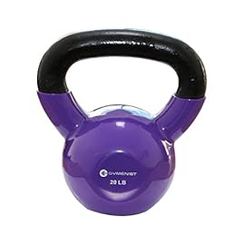 GYMENIST Iron Exercise Kettlebell, Vinyl Coated, Fitness Body Workout Equipment Kettle Bell, Choose Your Weight Size
