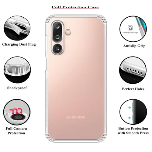 Image of Amazon Brand-Solimo Anti Dust Plug Mobile Cover (Soft & Flexible Back case), for Samsung Galaxy M36 5G / F36 5G (Clear)