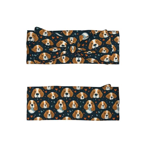 Cute Beagle Dog Print Baby Girl Bows Headbands Baby Girls Newborn Headbands Infant Toddlers 0-6 Months2