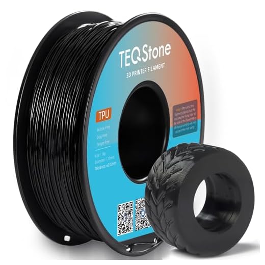 TEQStone TPU Filament 1.75mm Black 1Kg Spool 95A Flexible Soft 3D Printer Filament Consistent Diameter +/-0.03mm in Vacuum Package