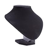 SHOWERORO Expositor de Joyas Negro de Terciopelo con Base Ancha Soporte para Collares y Organizador de Cadenas para Exhibición Hogar y Tienda