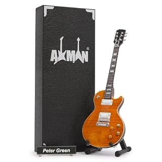 Axman Peter Green (Fleetwood Mac) Réplique de guitare miniature – Cadeaux de musique – Fait à la main à l’échelle 1/4 – Comprend une boîte de présentation, une étiquette de nom et un support de - Les Beatles, Paul McCartney, John Lennon, RIngo Starr, George Harrison