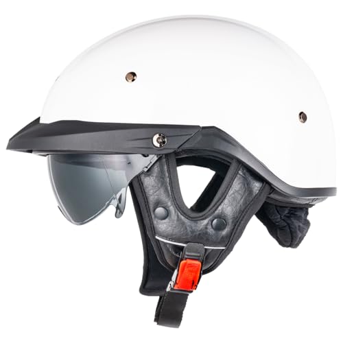 VCOROS Half Helmets Motorcycle VHF04 Open Face Sun Visor Quick Release Buckle Adjustable DOT...