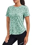 PINSPARK Women's Yogashirt Hautfreundliches Funktionsshirt Training Radsport Aerobic Sport Activewear Grün M