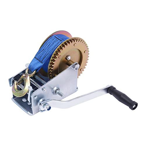 Xigner Handseilwinde Profi Gurtwinde 10m - Handwinde 3500lbs (1588kg) für Boot, Anhänger & Werkstatt, robuste Seilwinde Bootswinde mit Rücklaufsperre, zum Schleppen und Bergen