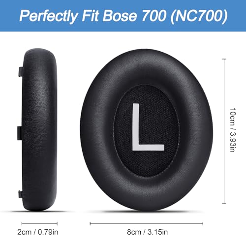 Gvoears Ear Pads Replacement para auriculares Bose 700 Noise Cancelling, Cojines de espuma viscoelástica y cuero de proteína para Bose NC700 (Negro) miniatura 7