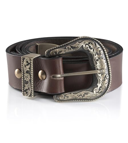 Ceinture western Jayden Angus Stoke en cuir de buffle fait main