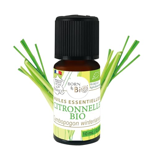 BORN TO BIO Huile Essentielle Citronnelle Bio - 100% Pure et Naturelle - Certifié AB - 10ml