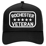 Rochester Veteran New York Mens Mesh Trucker Hat Black