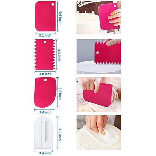 138 Pcs Cake Decorating Supplies Kit, Inkec Baking Supply with Cake Turntable, Icing Tips, Couplers, Piping Bags, Silicone Cupcake & Item Bonus for Birthday Wedding Cake Pastry