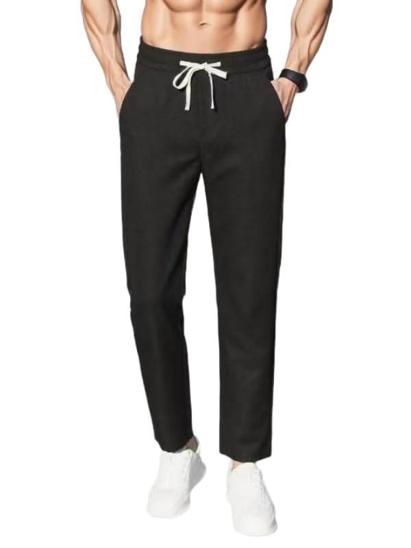 Men's Casual Jogger Pants Lightweight Stretch Waistband Drawstring Hiking & Outdoor Casual Pants