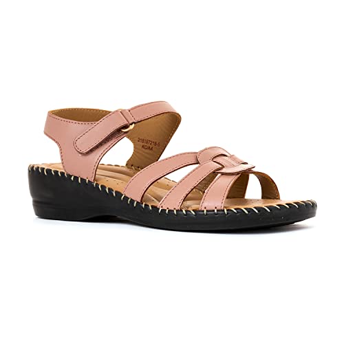 Image of Khadim's Softouch Leather Wedge Heel Sandal for Women