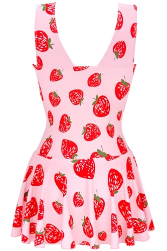 AONTUS Plus Size Hawaiian Print Swimdress for Women Long Torso One Piece Swimsuits with Tummy Control Boy Shorts3