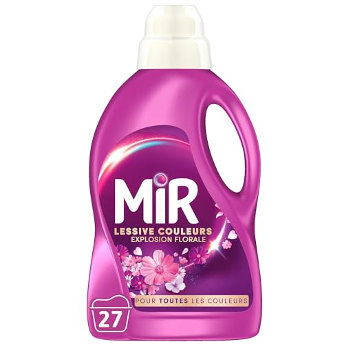 Mir - Lessive Liquide Couleurs - Explosion Florale -Main & Machine - Raviveur - Formule 3en1 - Couleurs - Fibres - Fraîcheur - Nettoie avec Soin -...