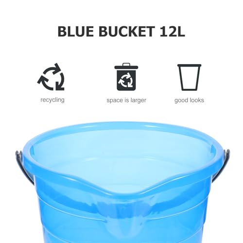 Cubo de plástico azul de 12l con asa resistente LALAFINA 4
