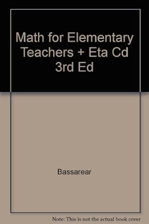 Amazon.com: Math for Elementary Teachers + Eta Cd 3rd Ed: 9780618540839 ...